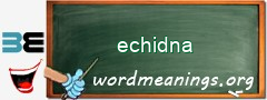 WordMeaning blackboard for echidna